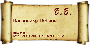 Baranszky Botond névjegykártya